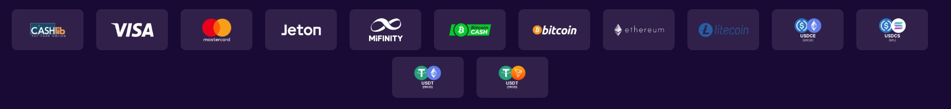CasinoLoots Casino Zahlungsmethoden mit Visa Mastercard Jeton und Kryptowährungen wie Bitcoin Ethereum und USDT